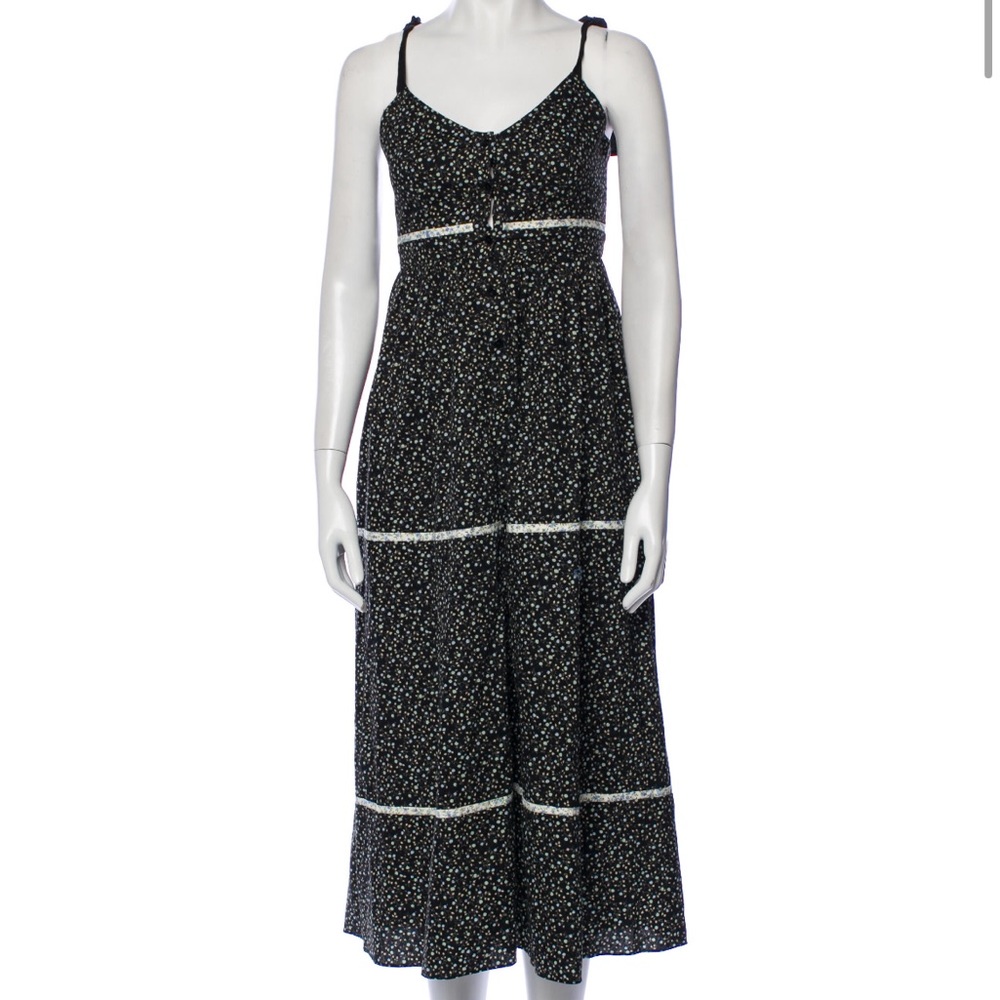 LA LIGNE Liberty Print Tie-Shoulder Dress buttons XS 0